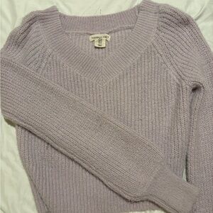 Happily Grey Women's V-Neck Sweater - Soft Purple
